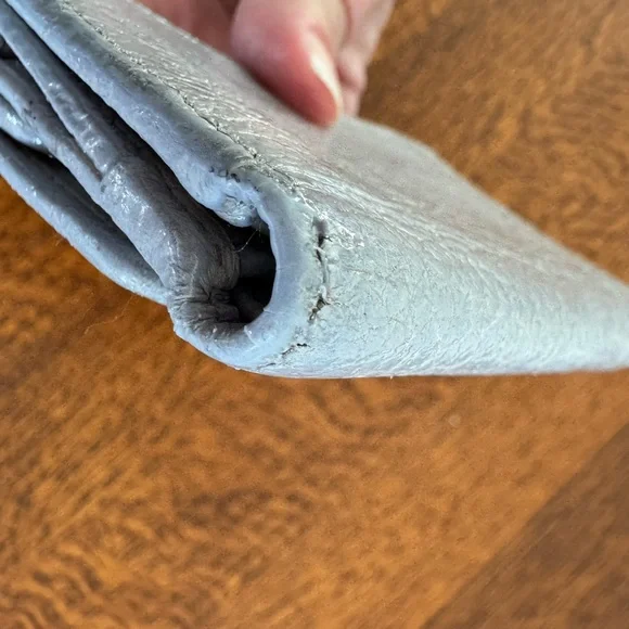 Prada Vitello Dino Leather Mini Wallet - Metallic Silver with COA - Picture 4 of 16